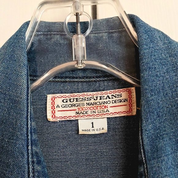Guess button down Denim Jeans Shirt Georges Marciano size1 - Picture 3 of 4